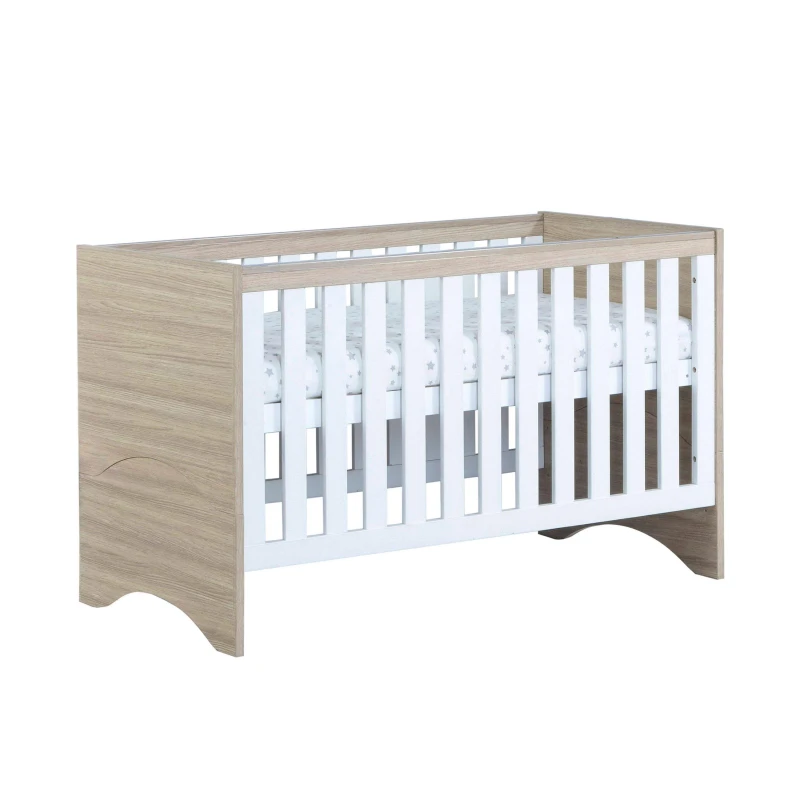 Image of Babymore Veni Cot Bed - White Oak Oak White unisex 88x145x76