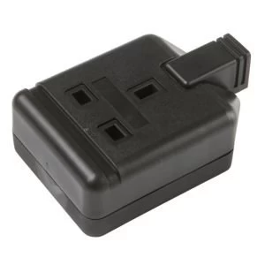 Image of BQ 13A 1 Gang Black Unswitched Trailing Socket
