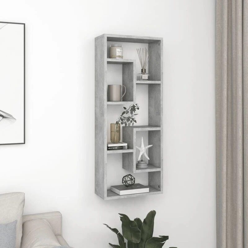 Image of VIDAXL Vidaxl - Wall Shelf Concrete Grey 36x16x90cm Engineered Wood 8720286586372