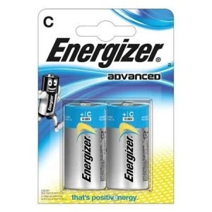 Image of Energizer Advanced C Alkaline Batteries Pack of 2 Batteries