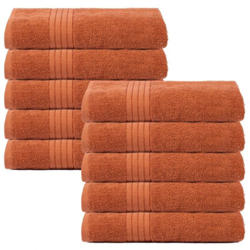 Image of OHS OHS 10 Pack of 100% Cotton Bath Sheet Bathroom Towel in Burnt Orange Burnt Orange Bath Sheet Unisex 5027434202621