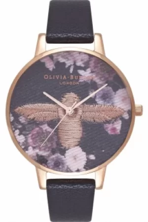 Image of Ladies Olivia Burton Embroidered Dial Watch OB16EM02