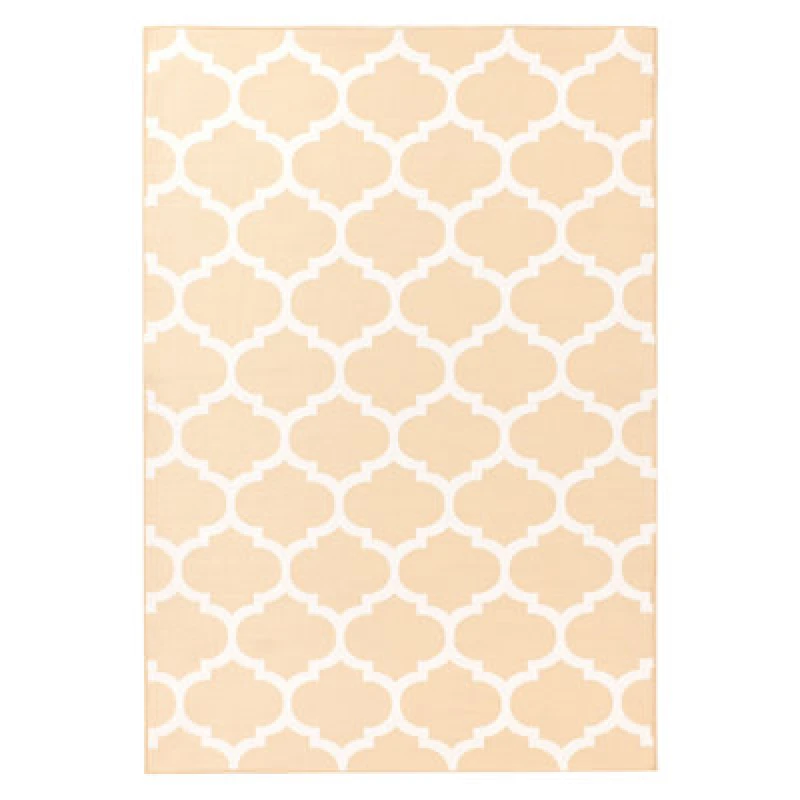 Image of Beliani Outdoor Rug Aksu Beige 140 X 200 Cm Reversible