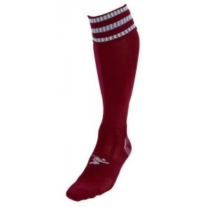 Image of PT 3 Stripe Pro Football Socks Boys Maroon/White