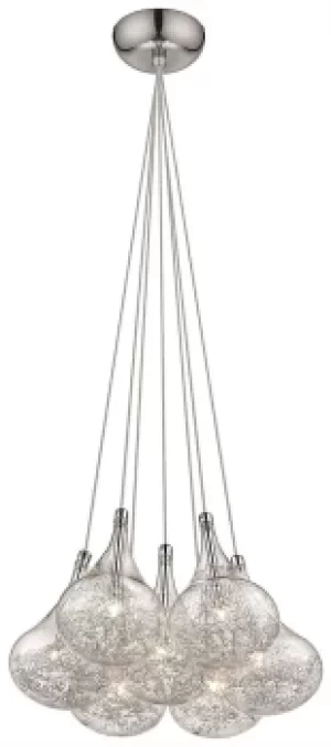 Image of Spring 7 Light Ceiling Pendant Chrome Glass Seven, G4 Bulb