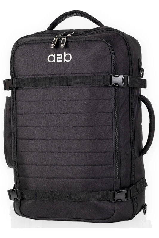 Image of A2B 36L Cabin Size Travel Backpack - Carry-On Rucksack with Laptop Pocket in Black Unisex