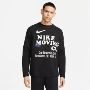 Image of Nike Dri-FIT Mens Long-Sleeve Fitness Top - Black