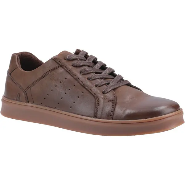 Image of Hush Puppies Mens Mason Leather Lace Up Casual Trainers Shoes - UK 7 Brown male GDE2455COF7