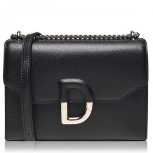 Image of DKNY Logo Flap Over Bag - BLK GLD BGD
