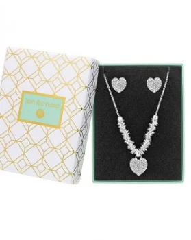 Image of Jon Richard Silver Pave Heart Set