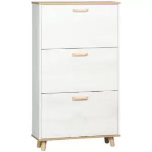 Image of Slim Shoe Storage Cabinet with 3 Drawers and Adjustable Shelves