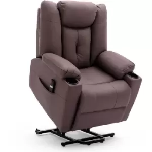 Image of More4homes - afton electric fabric single motor riser recliner lift mobility tilt chair brown - Brown
