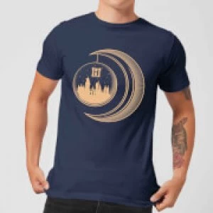 Image of Harry Potter Globe Moon Mens T-Shirt - Navy - M