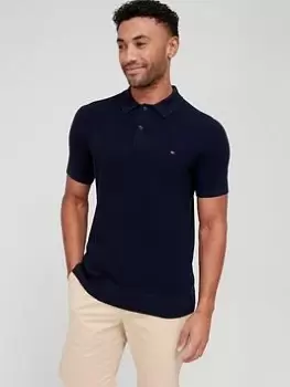 Image of Tommy Hilfiger Pique Structure Knitted Polo Shirt