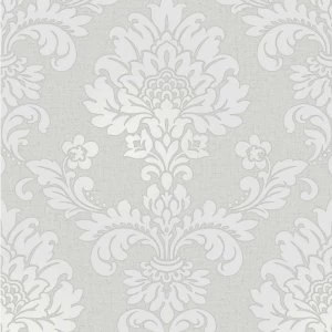 Image of Fine Decor Fine Decor Quartz Damask Wallpaper - Silver
