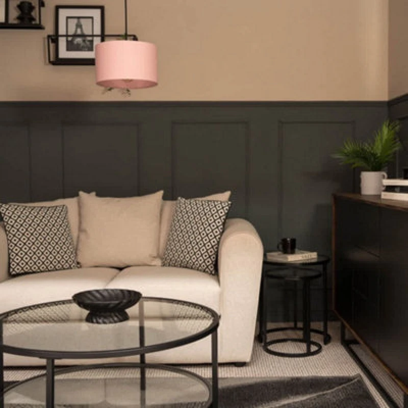 Image of ValueLights ValueLights Reni Pair of Fabric Easy Fit Drum Ceiling Lamp Shade in Dusty Pink Size: Small Dusty Pink Small Unisex 5059406037160