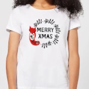 Image of Merry Christmas Womens T-Shirt - White - 4XL