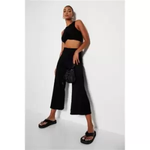 Image of I Saw It First Black Ribbed Culottes - Black