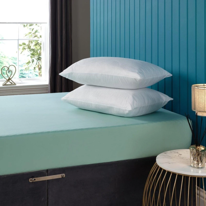 Image of Downland Luxury Waffle Pillow Pair White unisex One Size