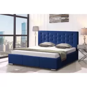 Image of Pinia Bed Double Plush Velvet Blue
