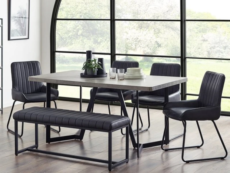 Image of Julian Bowen Miller 160cm Concrete Effect Dining Table
