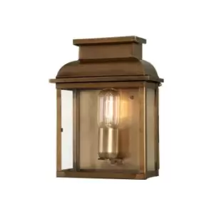 Image of Elstead Old Bailey - 1 Light Outdoor Wall Lantern Light Brass IP44, E27