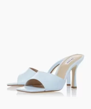 Image of Dune Pale Blue Leather 'Mantra' High Stiletto Heel Mules - 7