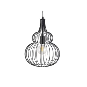 Image of Matt Black Metal Shaped Wire Pendant