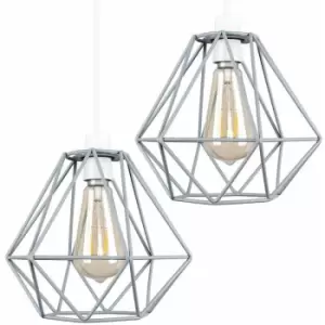 Image of 2 x - Grey Ceiling Pendant Light Shades