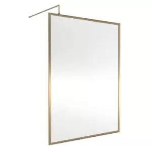 Image of Nuie Full Outer Frame Wetroom Screen 1850x1400x8mm - Brushed Brass