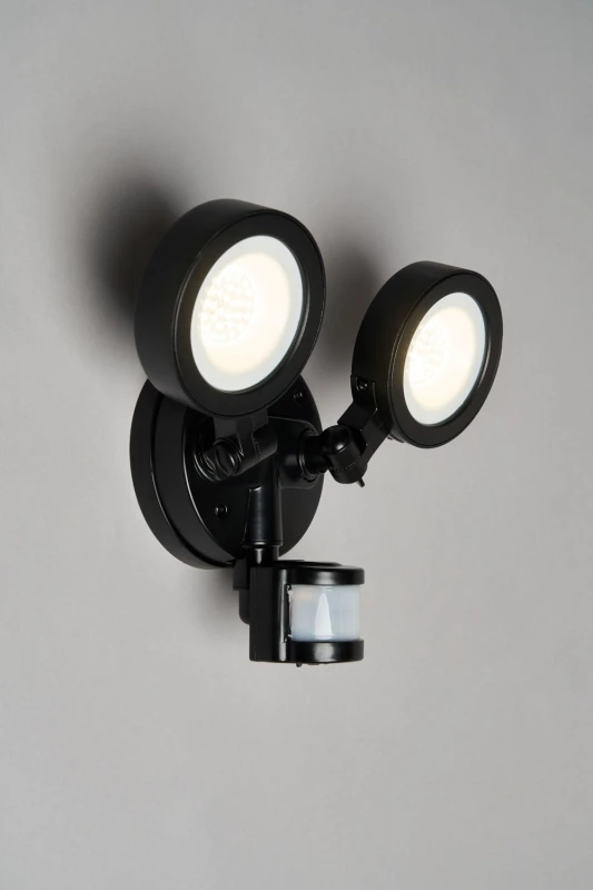 Image of Coast Alan 20W LED Adjustable Twin Security Spotlight with PIR Black