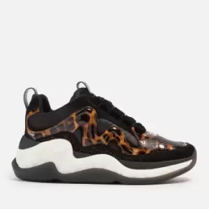 Image of Kurt Geiger London Leopard Leather and Mesh Trainers - UK 5