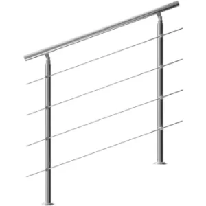 Image of Monzana Banisters Stainless Steel Indoor and Outdoor Handrail Railing Balustrade Balcony 4 crossbars, 120 cm