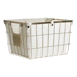 Image of Premier Housewares Storage Basket with Gold Wire Frame