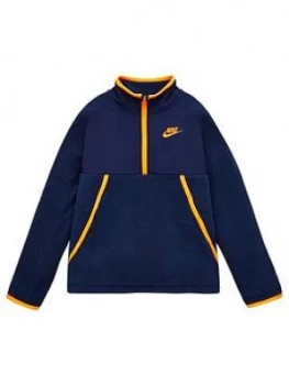 Image of Nike Boys NSW Sportswear Winterized Half Zip Top - Navy, Size M