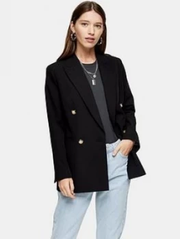 Image of Topshop Klara Blazer - Black, Size 14, Women