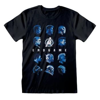 Image of Avengers Endgame - Tonal Heads Unisex XX-Large T-Shirt - Black
