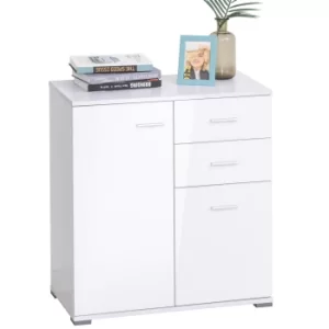 Image of HOMCOM High Gloss Side Cabinet, size 71x35x76 cm-White