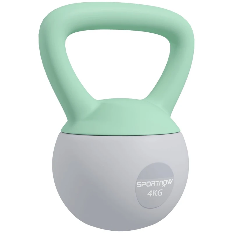 Image of SPORTNOW 4KG Kettlebell with Soft Body - Grey and Green, Grey A91-340V00GY