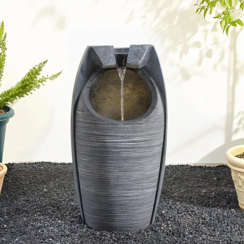 Image of Breeins Outdoor Solar-Powered Water Fountain Rockery Decor Water Features One size Grey 42179602000