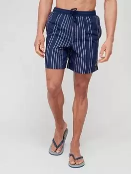 Image of Lyle & Scott Multi Stripe Swimshort - Navy, Size S, Men