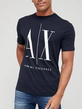 Image of Armani Exchange Icon Logo T-Shirt Navy Size M Men