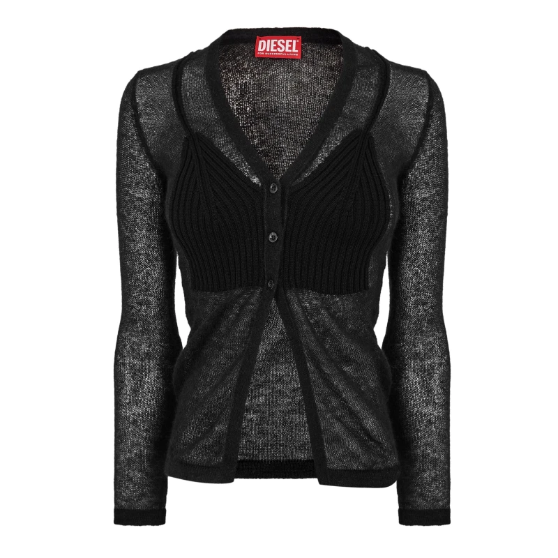 Image of Diesel Womens Arina Maglia Cardigan Black female 6