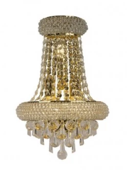 Image of Wall Lamp Large 3 Light French Gold, Crystal
