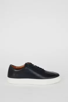 Image of Navy Leather Smart Trainers