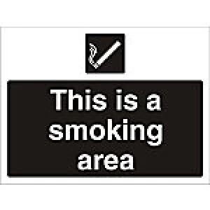 Image of Mandatory Sign Smoking Area PVC 45 x 60 cm