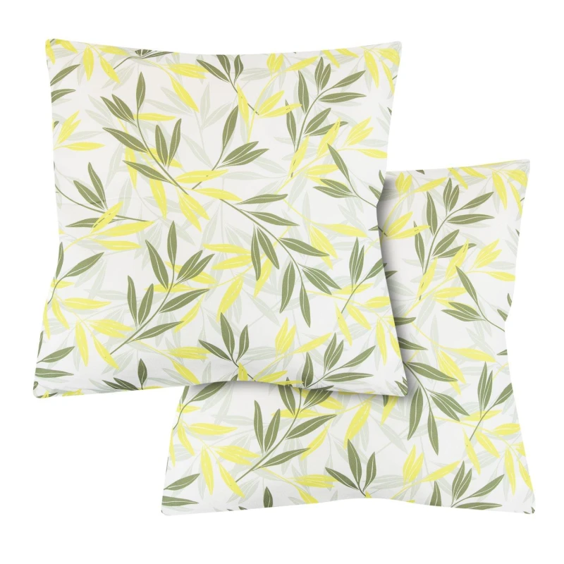 Image of Streetwize Outdoor Green/Grey Leaf Print Scatter Cushions Green/Grey unisex Pack of 6