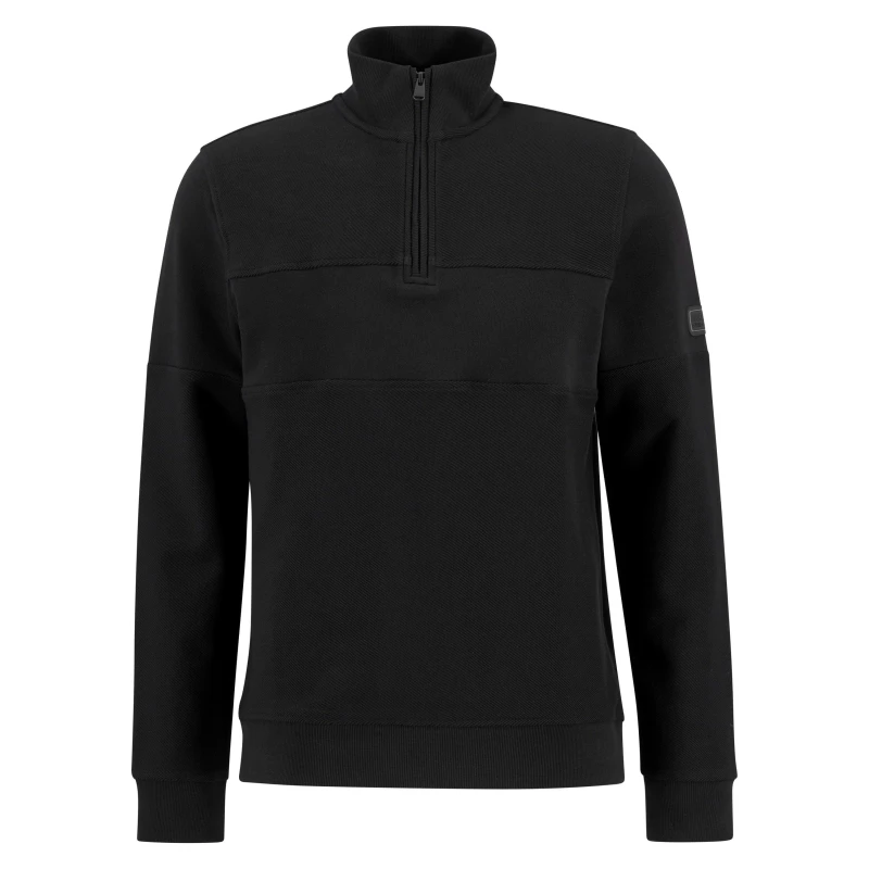 Image of Barbour International Mens Kaspian Half-Zip Sweatshirt Black male M