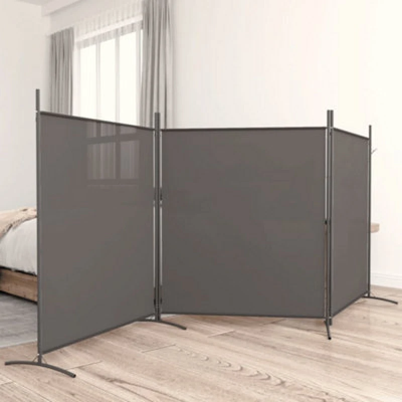 Image of Vidaxl 3-panel Room Divider Anthracite 525X180 Cm Fabric 350280