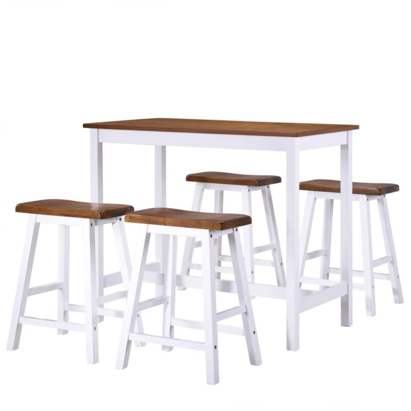 Image of VIDAXL Vidaxl - Bar Table and Stool Set 5 Pieces Solid Wood 275232fr